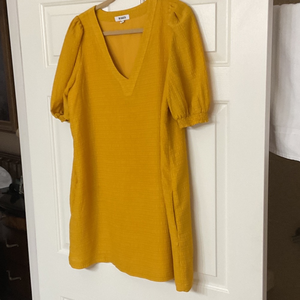 BB Dakota Golden V-Neck Puff Sleeve Tunic